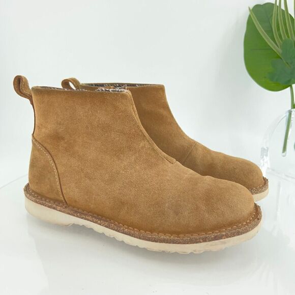 Birkenstock Melrose Ankle Boots Women's Size 37 6 Brown  Suede Leather Side Zip - Picture 1 of 16
